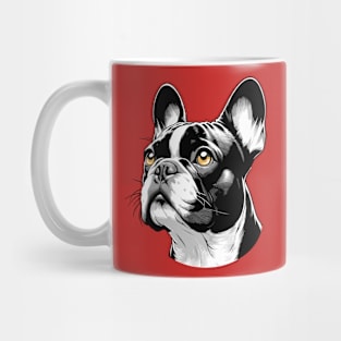 Stunning and Cool French Bulldog Monochrome and Gold Portrait for Father's Day Mug